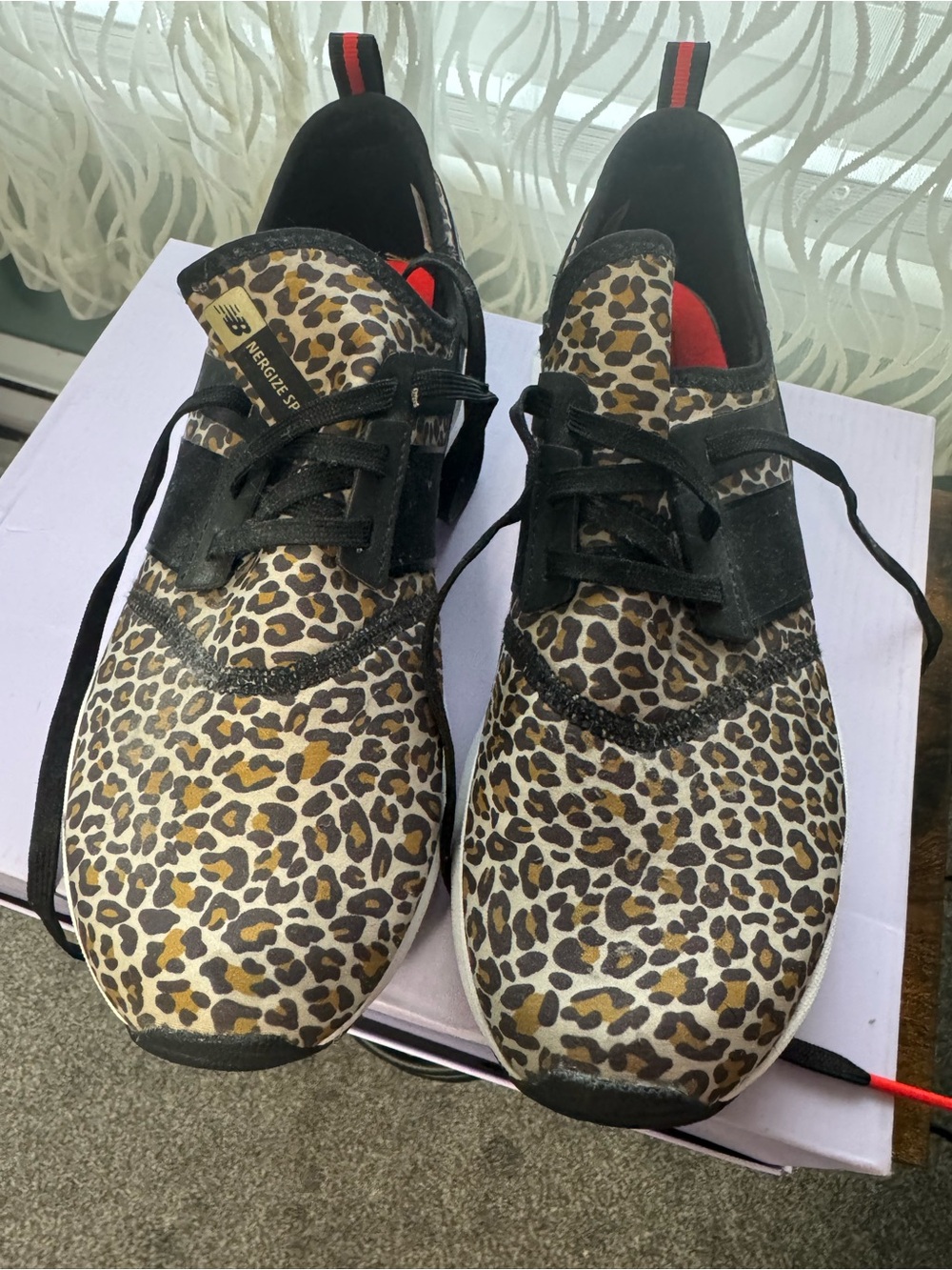 New Balance Women’s Leopard Print Athletic Sneakers - Black/Tan/Gold